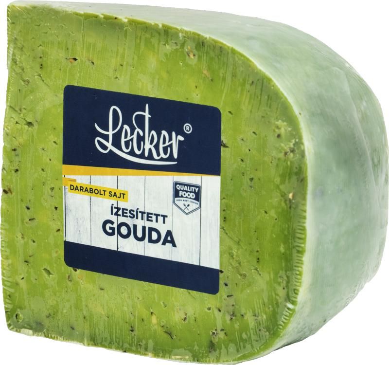 Holland gouda zöld pesztós zsíros félkemény sajt Ft/kg