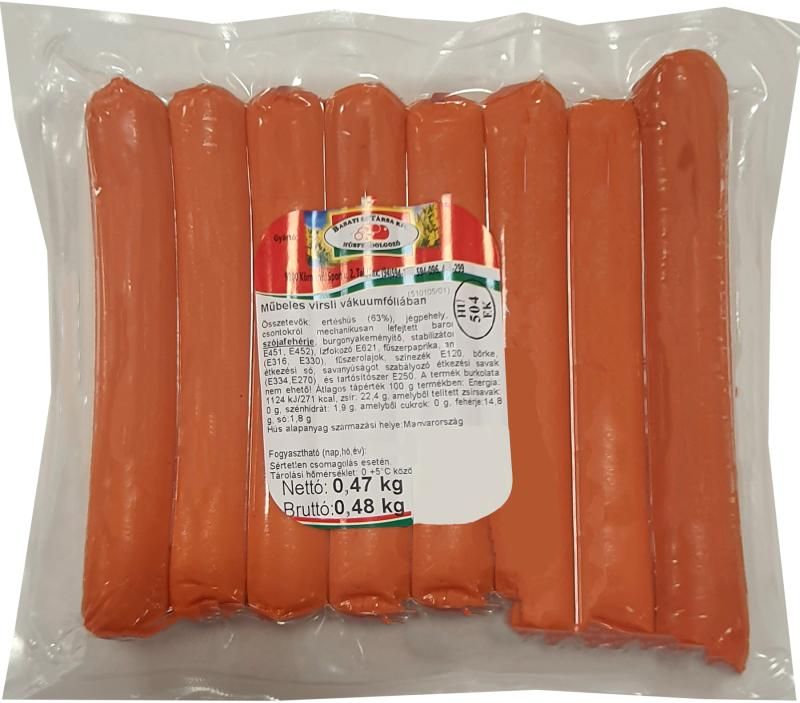 Babati műbeles virsli Ft/kg