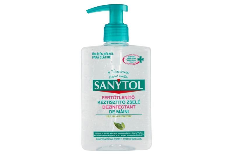Sanytol fertőtlenítő kéztisztító zselé zöld tea 250 ml