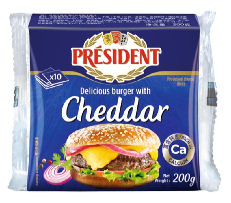 Président ömlesztett sajt burger cheddar 200 g
