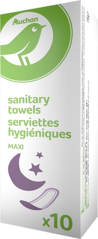 Auchan Tipp egészségügyi betét maxi éjszakai 10 db