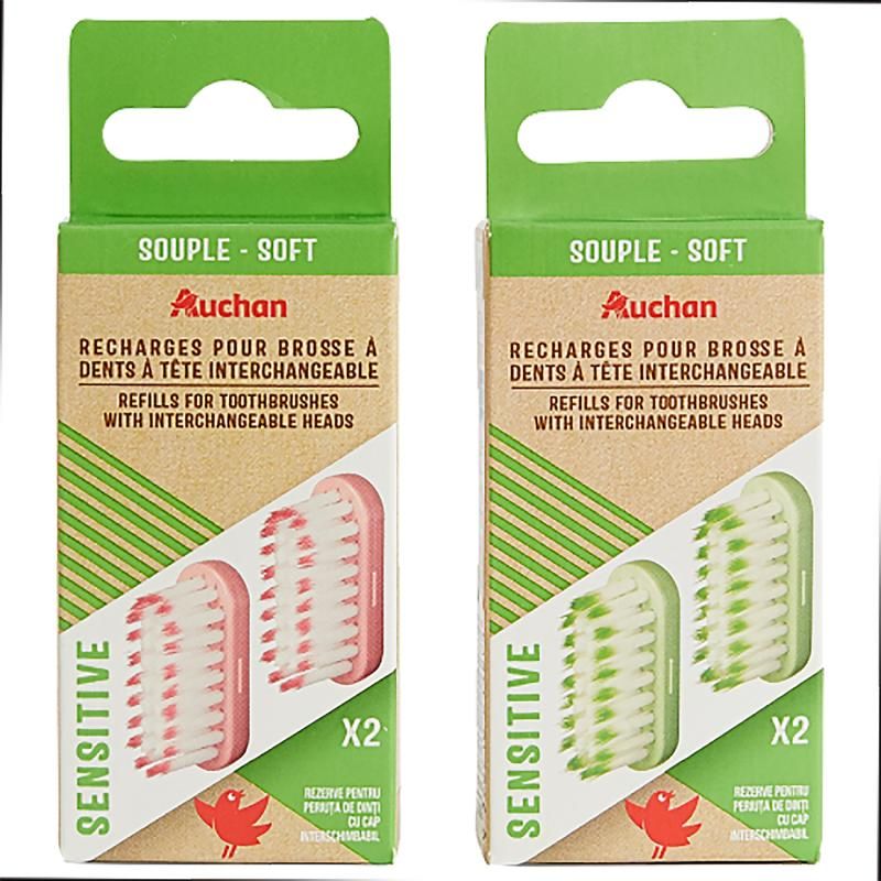 Auchan Kedvenc csere fogkefe fej soft 2 db sensitív