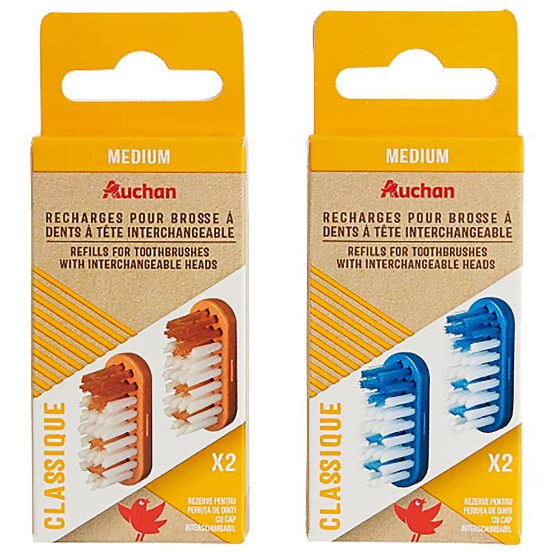 Auchan Kedvenc csere fogkefe fej medium 2 db