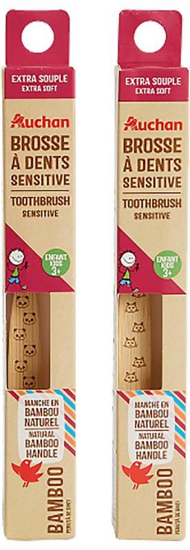 Auchan Kedvenc bambusz soft gyerek fogkefe 3 éves kortól 1 db