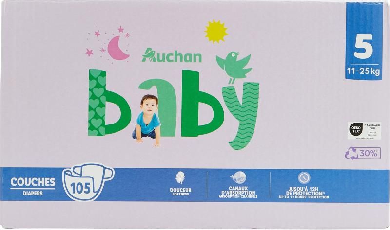 Auchan Kedvenc Baby nadrágpelenka 5-ös méret 11-25 kg 105 db
