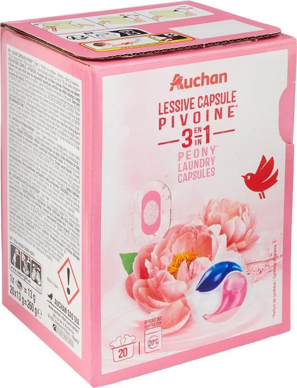 Auchan Kedvenc mosókapszula bazsarózsa 20 db