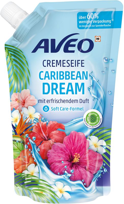 AVEO KRÉMSZAPPAN UT.TÖLT CARIBBEAN DREAM 500ML