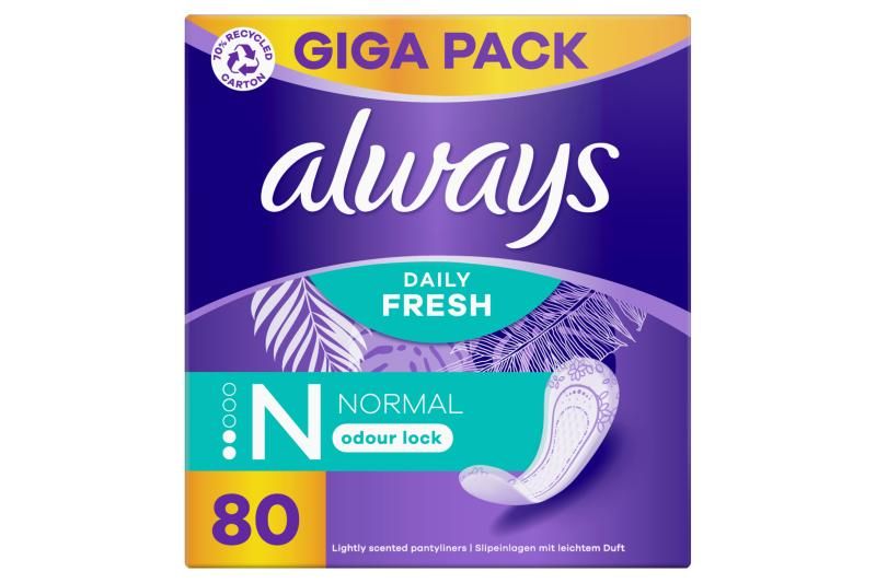 Always Dailies Normal Fresh Protect Tisztasági Betét, 80 db