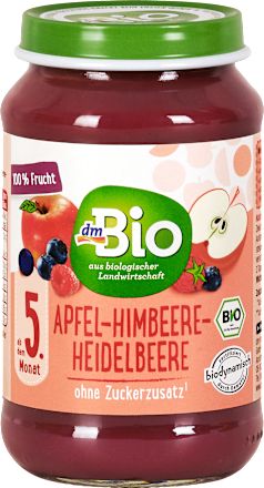 Bio bébidesszert alma málnával és áfonyával, 5. hónapos kortól, 190 g