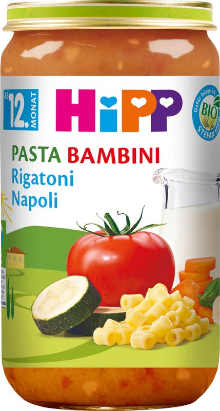HIPP MENÜ BIO 12H+ PASTA BAMBINI, RIGATONI 250G