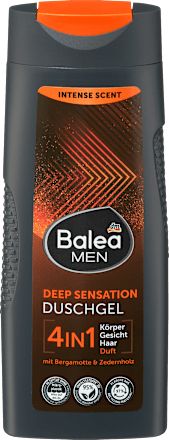 4in1 tusfürdő Deep Sensation, bergamott és cédrusfa illattal, testre, arcra és hajra, 300 ml
