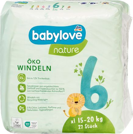 Öko pelenka XXL, 6-os méret, 15-20 kg, 27 db
