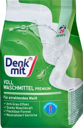 Premium mosópor fehér ruhákhoz, 20 mosás