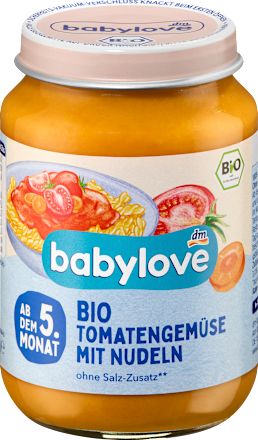 Bio bébimenü paradicsomos zöldség tésztával, 5. hónapos kortól, 190 g