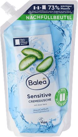 Szenzitív krémtusfürdő aloe verával, utántöltő, 600 ml