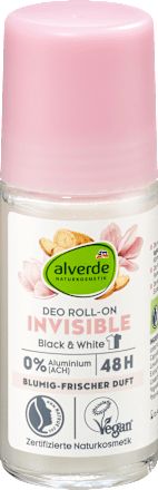 Deo roll-on Invisible Black & White, virágos-friss illattal, 50 ml