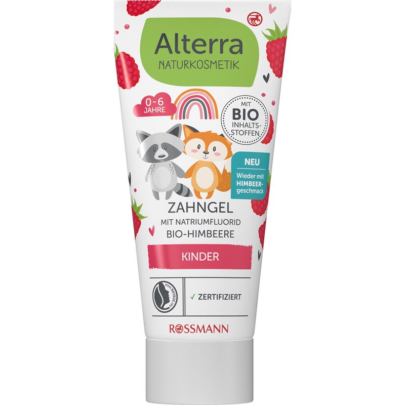 Alterra Kids fogkrém málna/eper ízű - 75 ml