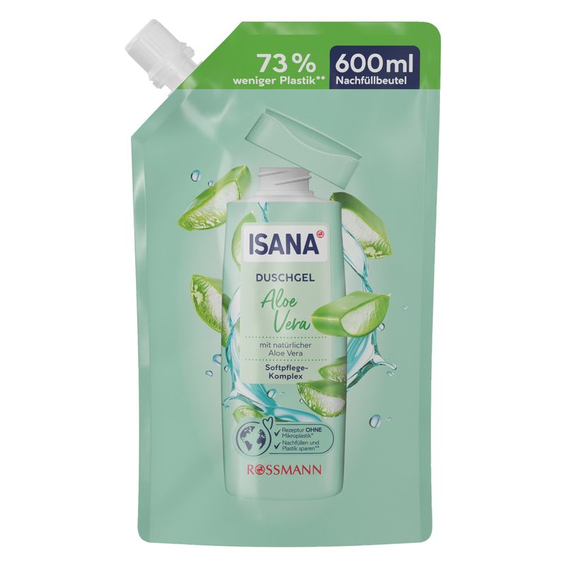 Isana Aloe Vera tusfürdő utántöltő - 600 ml