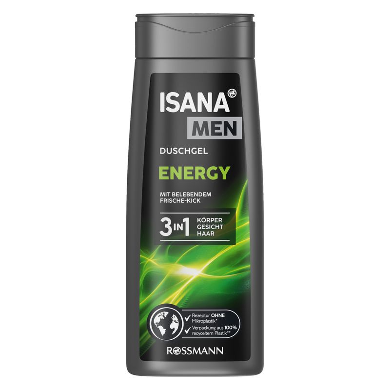Isana Men Energy 3in1 tusfürdő - 300 ml