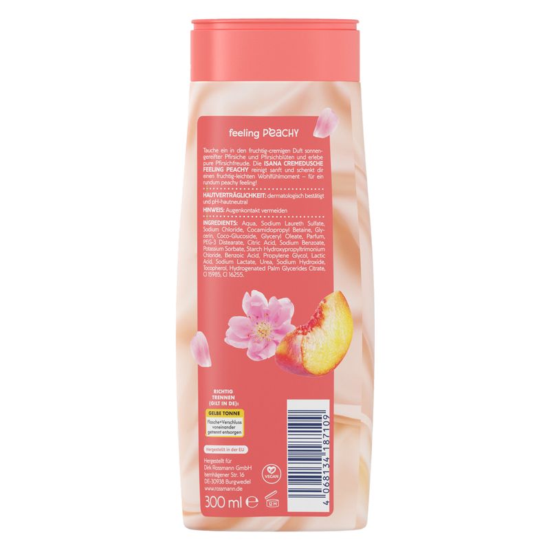 Isana Feeling Peachy krémtusfürdő - 300 ml