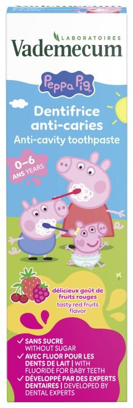 Vademecum Peppa Pig szuvasodás elleni fogkrém 0-6 éves korú gyermekek számára 50 ml