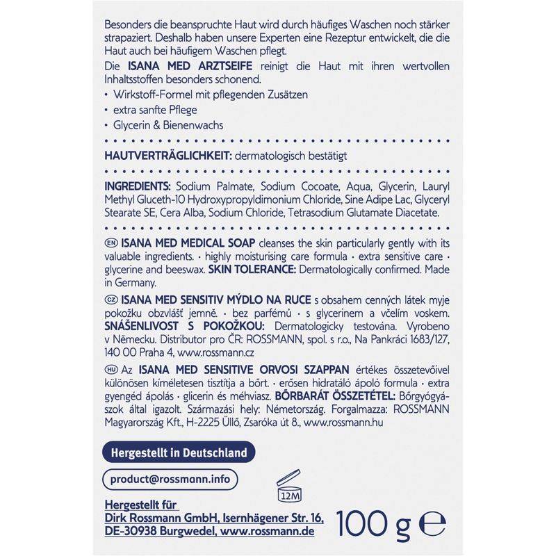 Isana Med Sensitiv orvosi szappan - 100 g