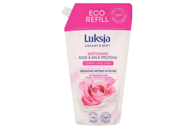 Luksja Creamy&Soft folyékony szappan utántöltő rózsával és tejfehérjével