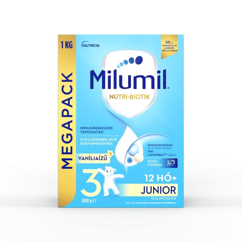 Milumil Nutri-Biotik 3 Junior vaníliaízű tejalapú italpor 12 hó+ 2 x 500 g (1000 g)