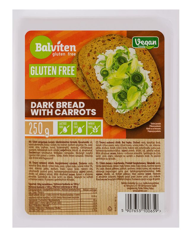 Balviten Gluténmentes répakenyér, 250g