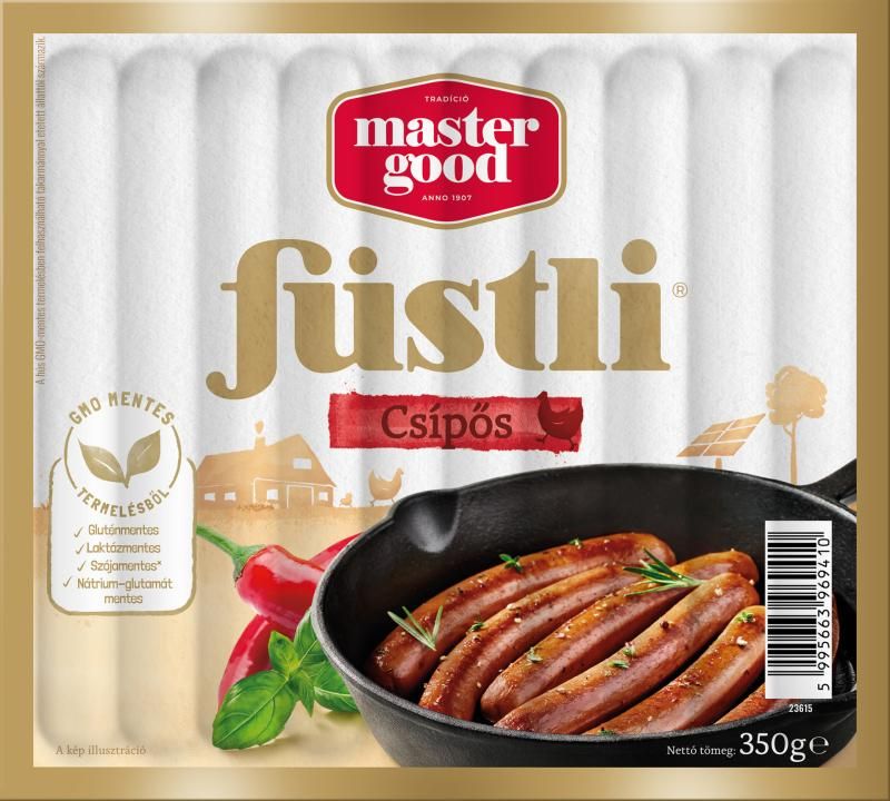 Master Good Füstli csípős, füst ízesítésű virsli csirkehúsból, jalapeno paprikával 350 g