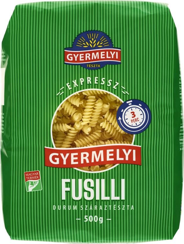 Gyermelyi Expressz Fusilli durum száraztészta 500 g