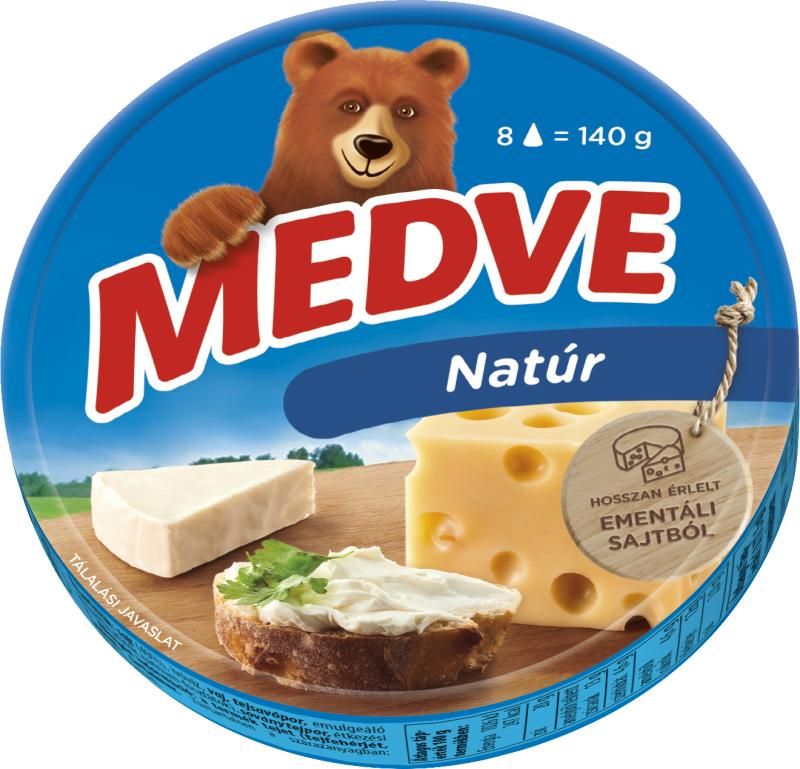 Medve natúr kenhető, zsíros ömlesztett sajt 8 x 17,5 g (140 g)