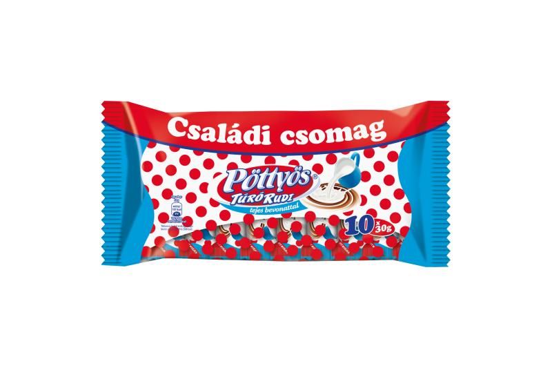 Pöttyös Túró Rudi natúr túródesszert tejes bevonattal 10 x 30 g (300 g)