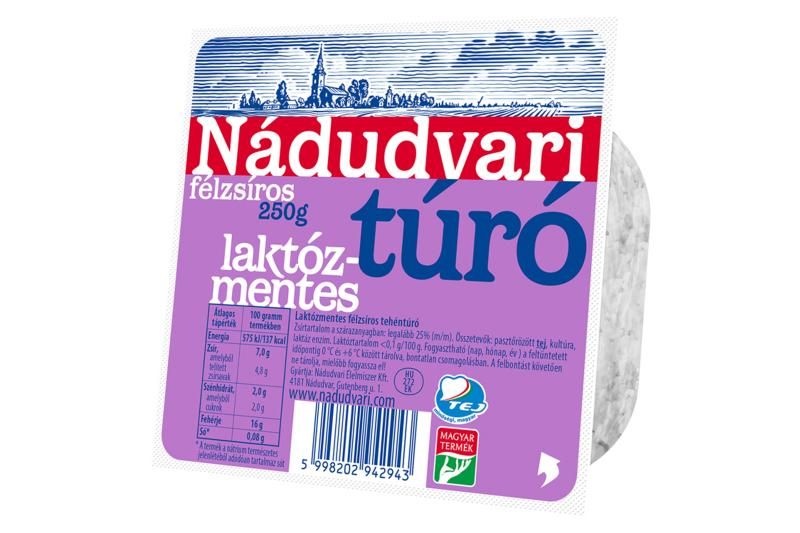 Nádudvari laktózmentes félzsíros tehéntúró 250 g