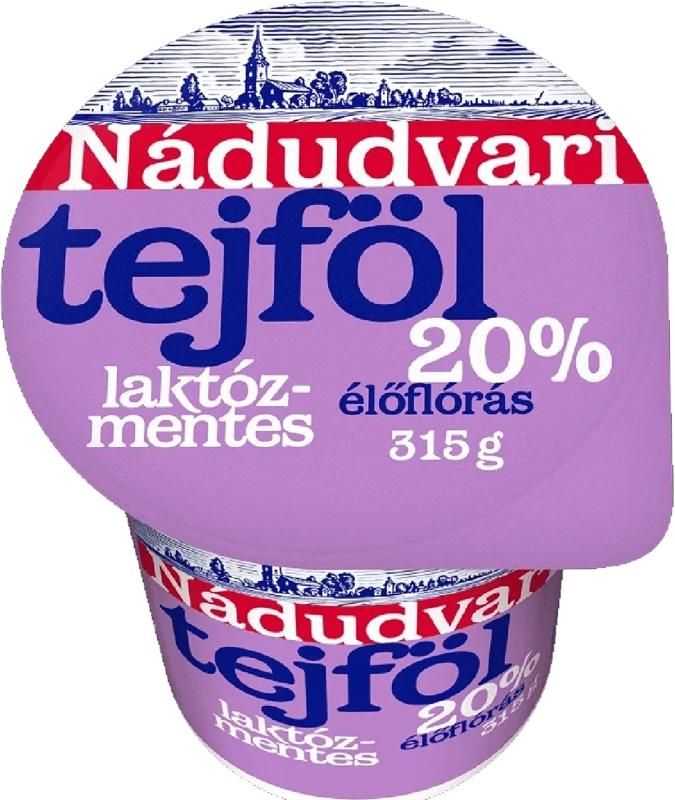 Nádudvari laktózmentes, élőflórás tejföl 20% 315 g