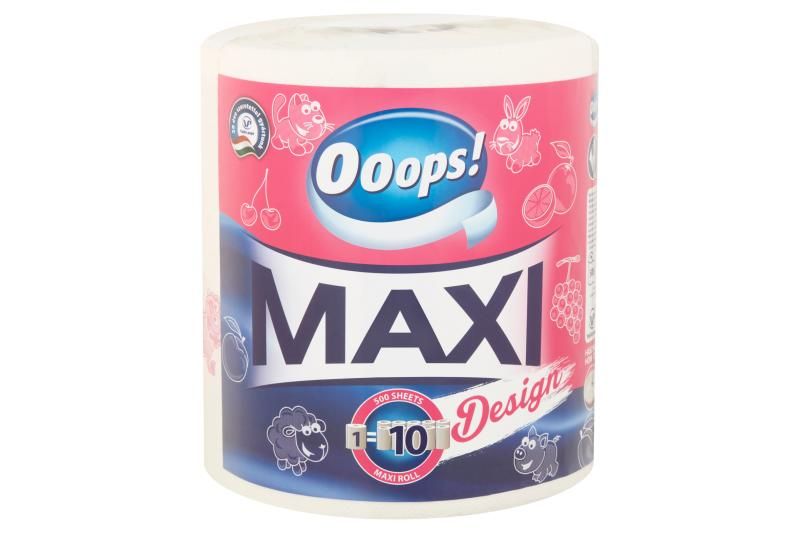 Ooops! Maxi Design háztartási papírtörlő 2 rétegű 1 tekercs