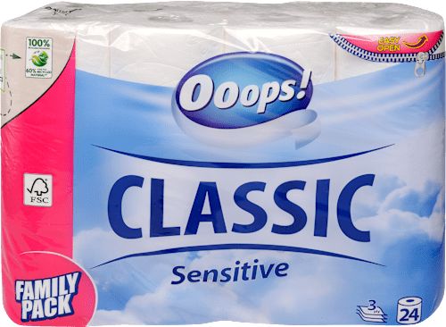 Toalettpapír Sensitive 24 tekercs, 3 rétegű, 24 db