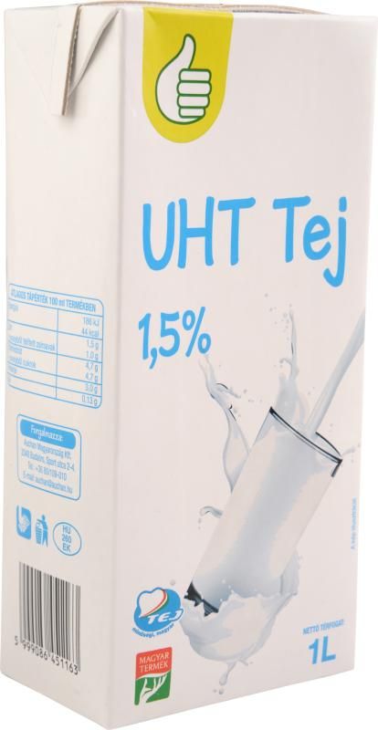 Auchan Tipp UHT tej 1,5 % 1 l