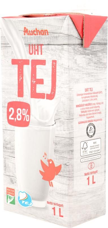 Auchan Kedvenc UHT tej 2,8% 1 l