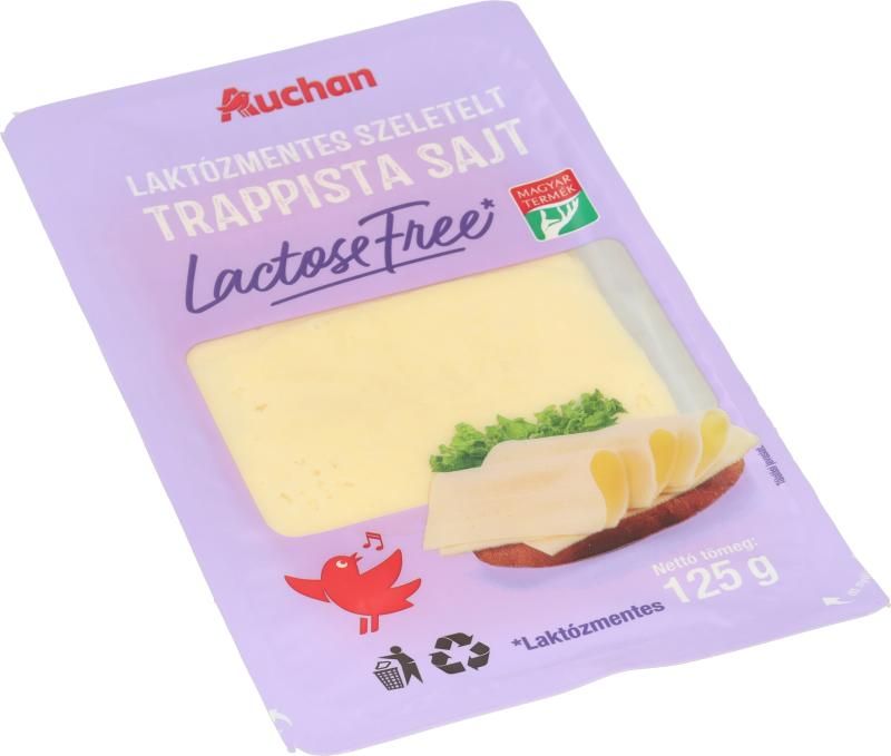 Auchan Kedvenc laktózmentes szeletelt trappista sajt 125 g