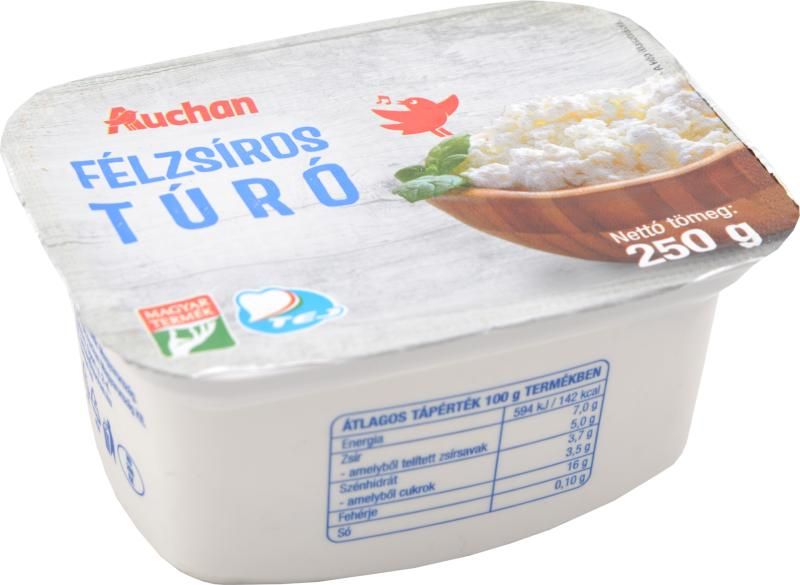 Auchan Kedvenc félzsíros tehéntúró 250 g