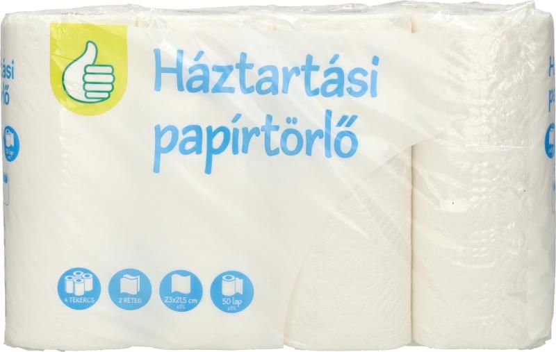 Auchan Tipp háztartási papírtörlő 2 rétegű 4 tekercs 50 lap