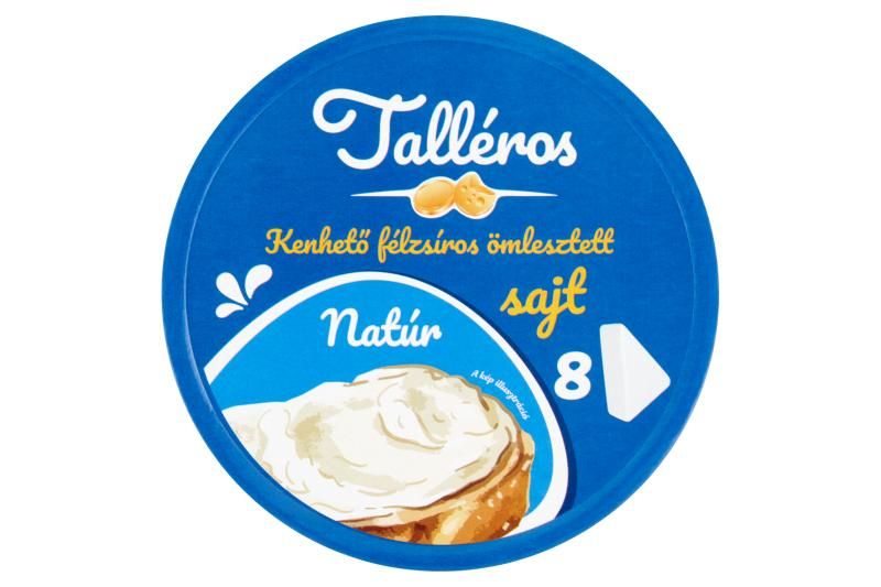 Talléros natúr kenhető félzsíros ömlesztett sajt 8 db
