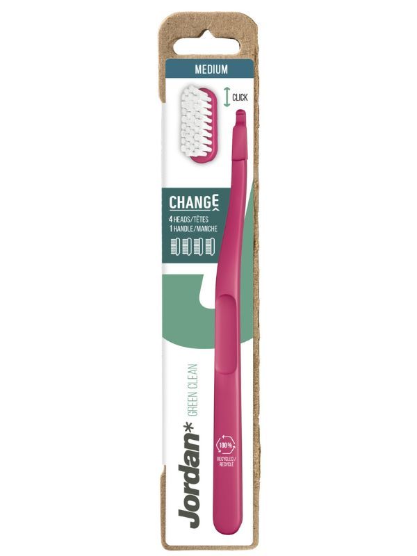 Jordan Green Clean Change Medium fogkefe, 4db cserélhető fejjel - 1 db
