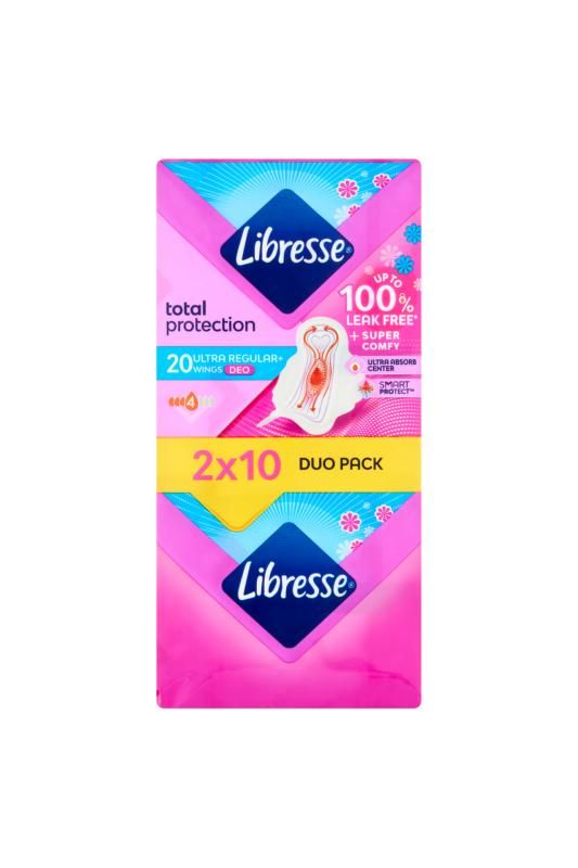 Libresse Ultra+ Deo szárnyas egészségügyi betét illatosított 2 x 10 db