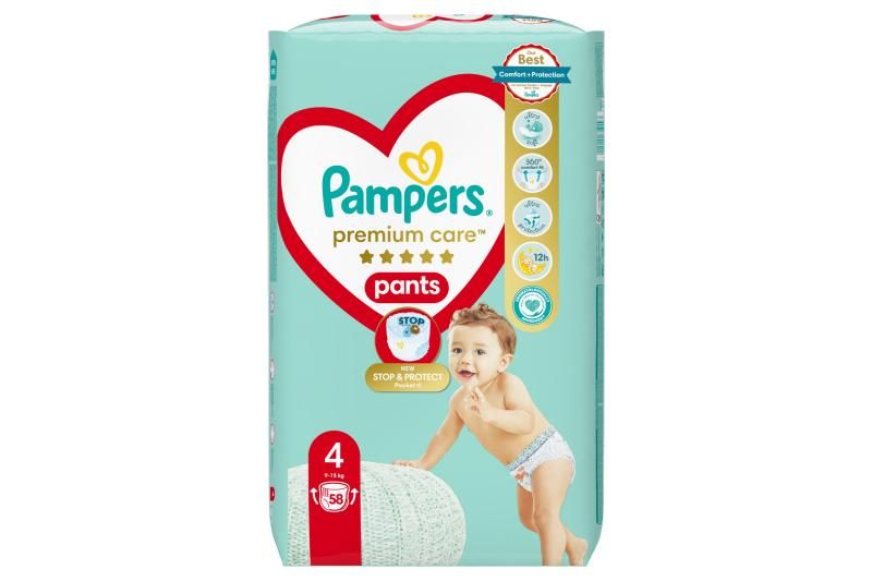 Pampers Premium Care Bugyipelenka, Méret: 4, 58 db, 9kg-15kg
