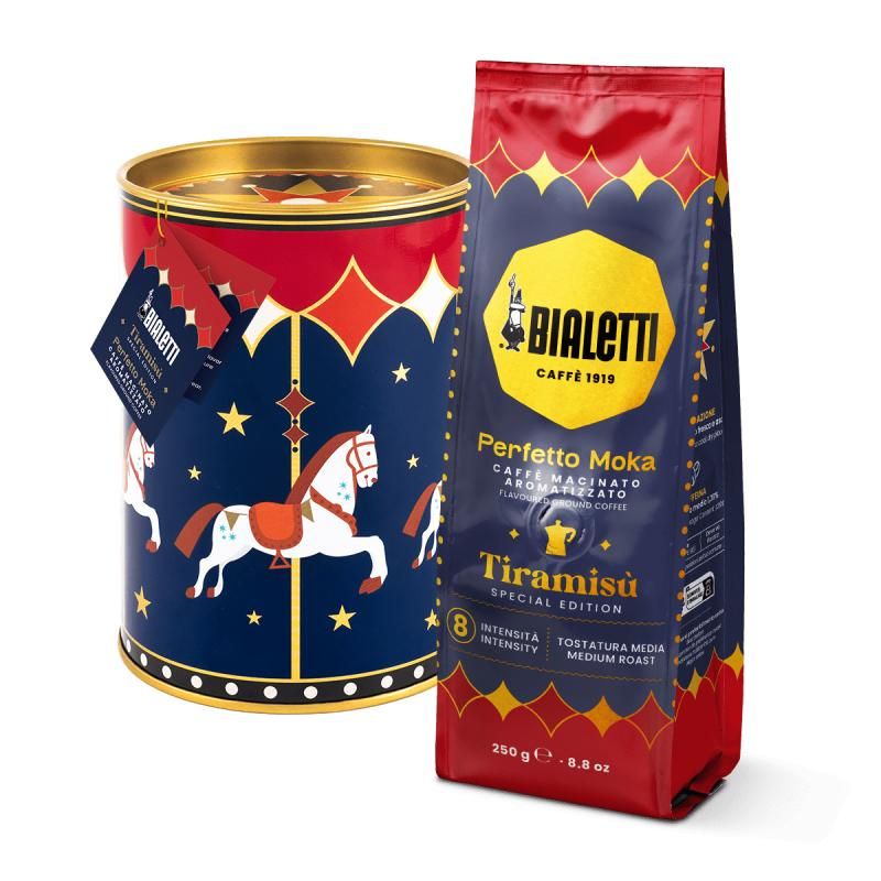 Bialetti Perfetto Moka Tiramisu őrölt kávé fémdobozban 250 g