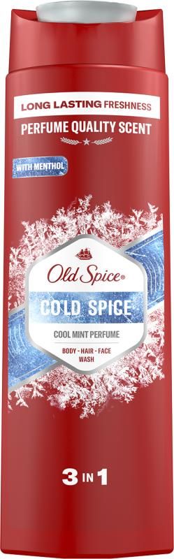 Old Spice Cold Spice Férfi 3 az 1-ben Arcmosó, Tusfürdő és Sampon 400 ml