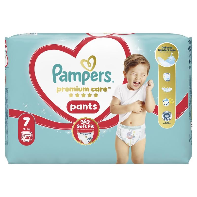 Pampers Premium Care Bugyipelenka, Méret: 7, 40 db Pelenka, 15kg+