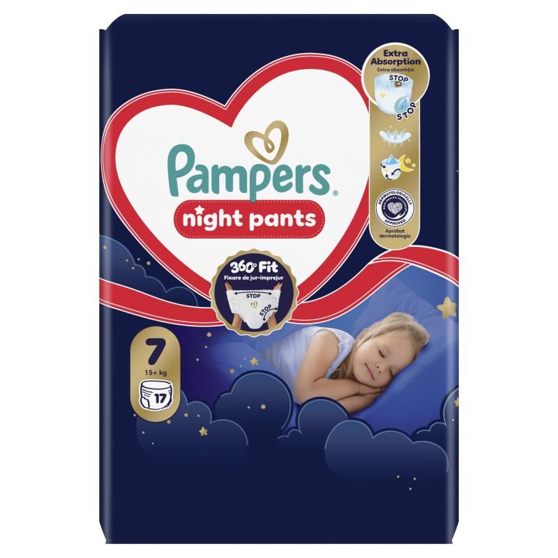 Pampers Night Bugyipelenka, Méret: 7, 17 db, 15kg+